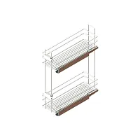 Бутылочница Квадро в модуль 200 мм, правая, направляющие GTV с доводчиком, хром — купить оптом и в розницу в интернет магазине GTV-Meridian.